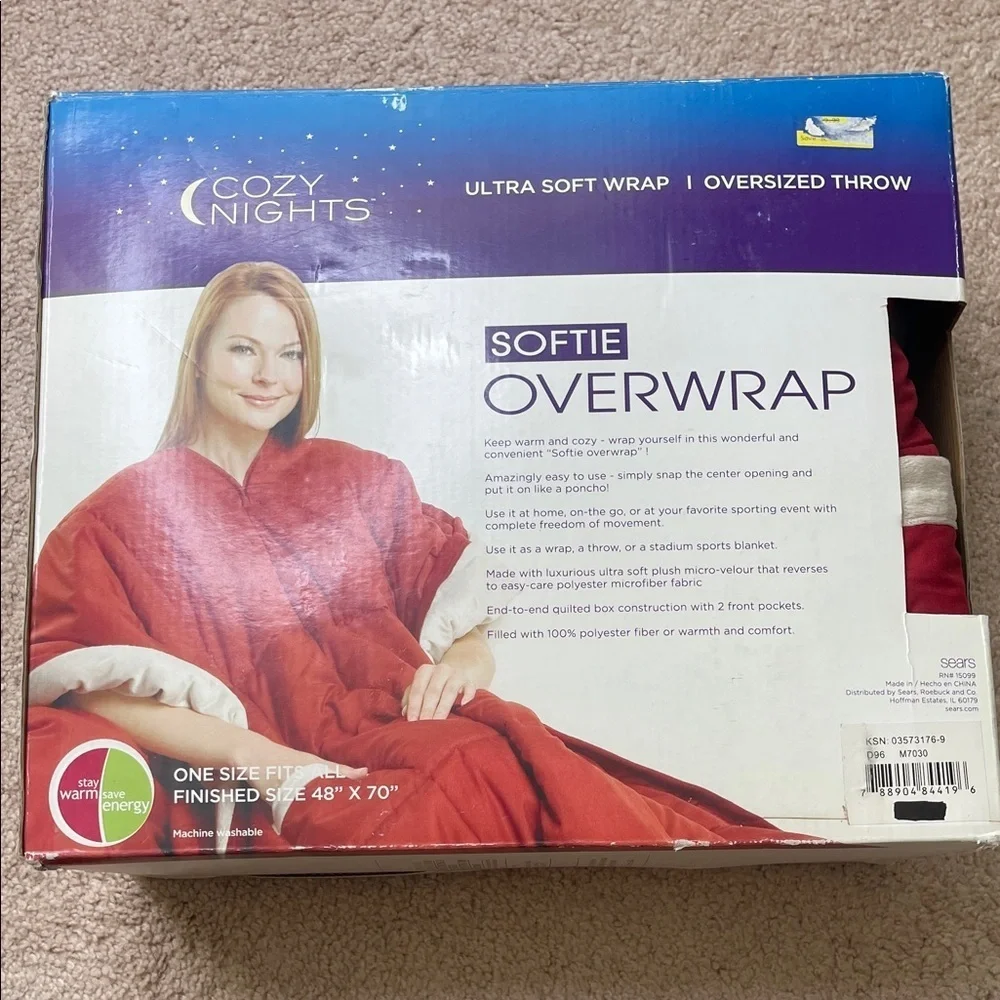 NWT Softie Overwrap - ELECTRIC Red Ultrasoft Wrap and Oversized Throw Blanket
